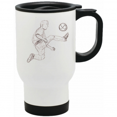 Football Icons Skribble Travel Mug - Dennis Bergkamp